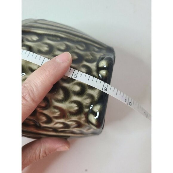 𝅺CERAMIC Owl Figurine Brown Contemporary 9.2" Tall - Picture 5 of 5